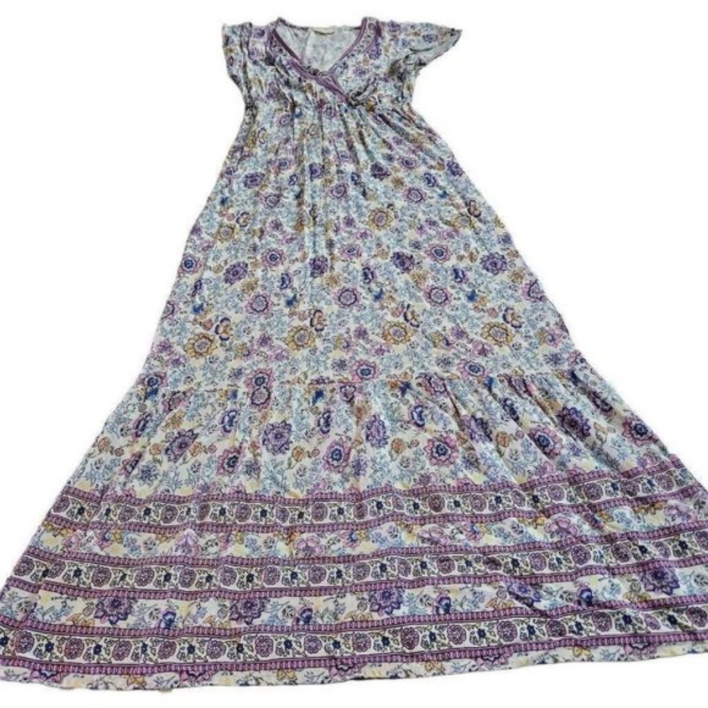 Bebop women's floral v-neck maxi dress • medium / brand new
